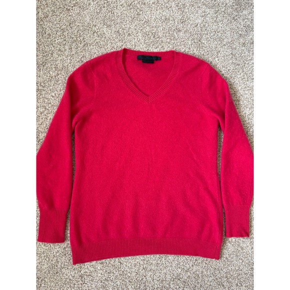 Enzo Mantovani Sweaters - Enzo Mantovani Magenta 100% Cashmere Quiet Luxury V-Neck Sweater XL Fits Medium